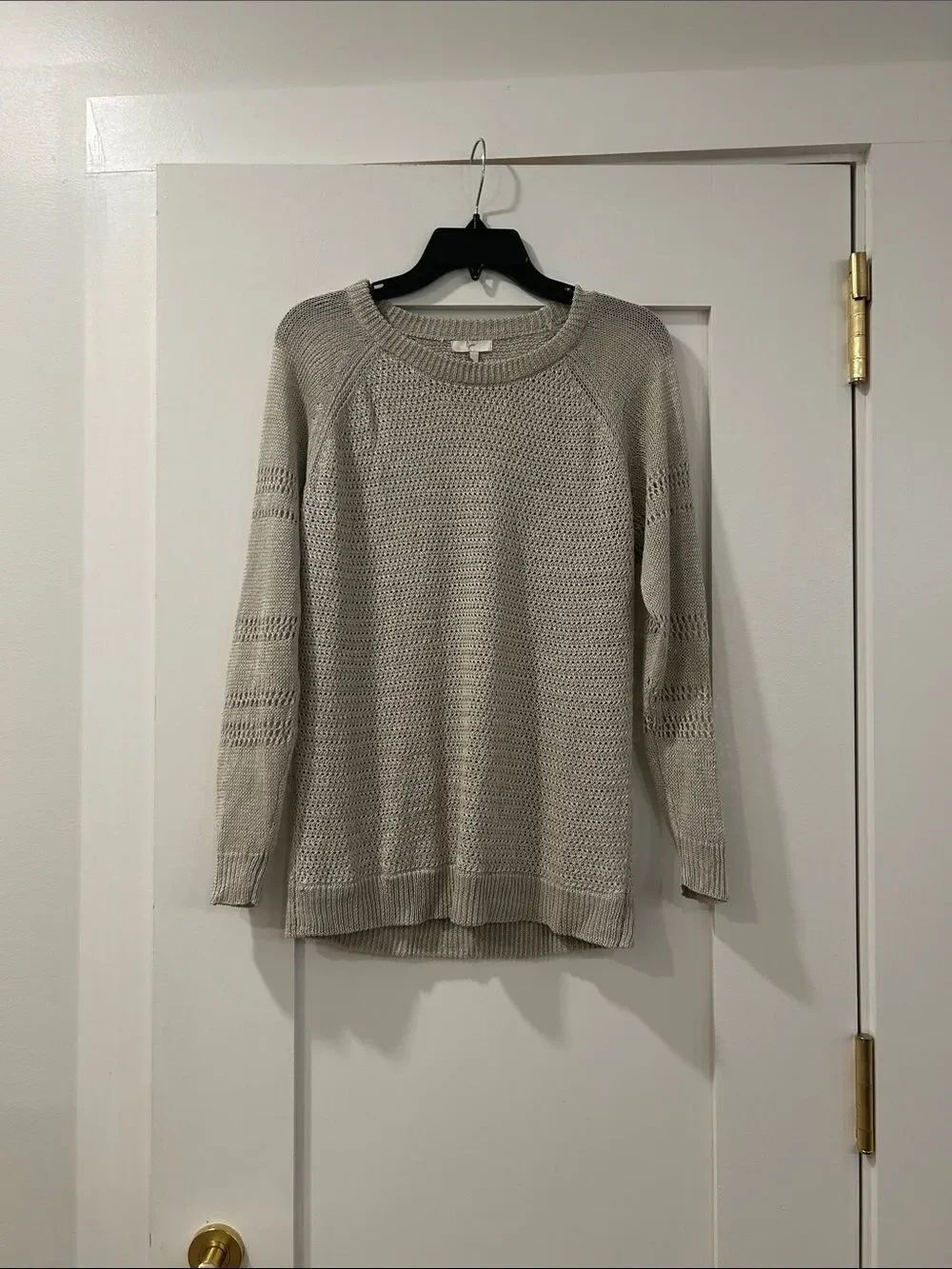 Joie Beige Linen Sweater, Size Large